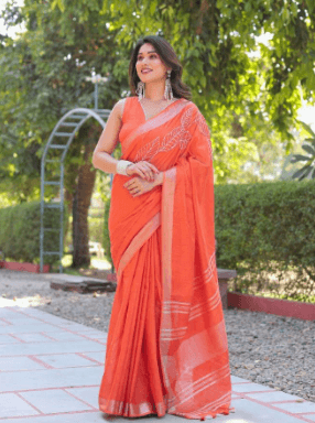 Sari orange vif
