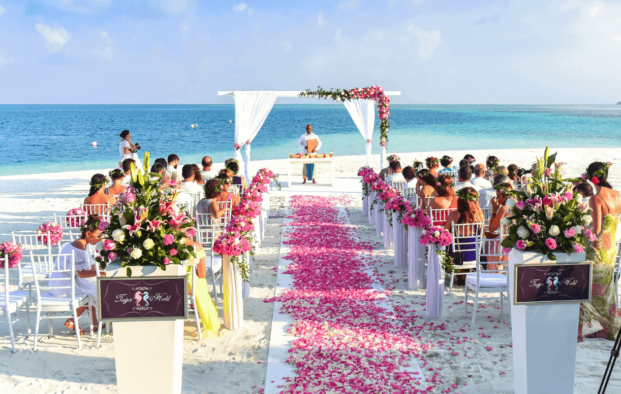 Événements de plage post-mariage
