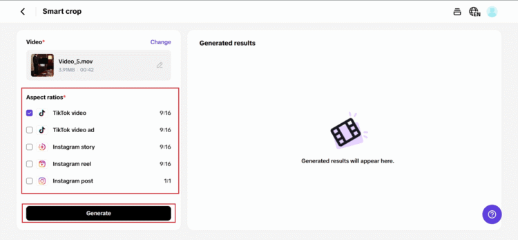 recadrage de vidéos