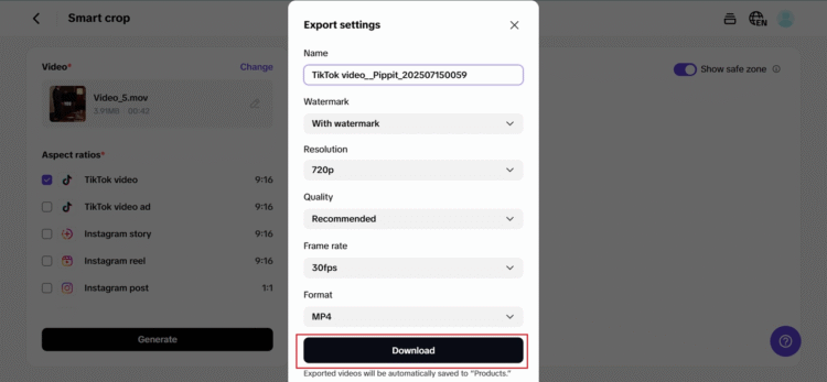 exporter des vidéos