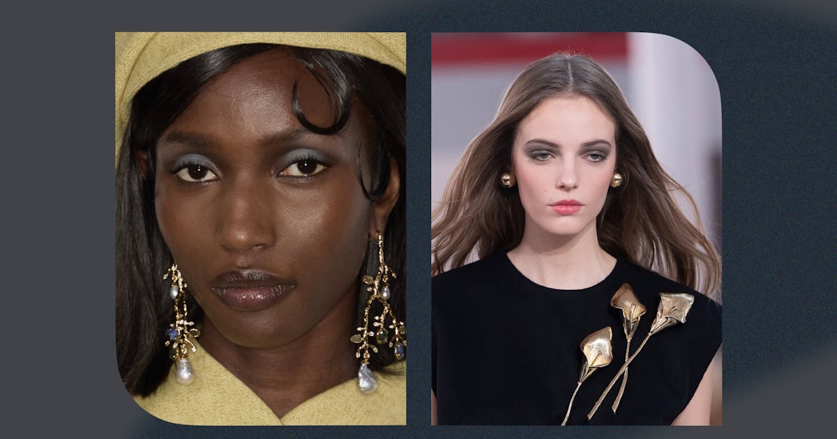 Le fard à paupières gris est la tendance maquillage des années 90 qui a dominé le mois de la mode